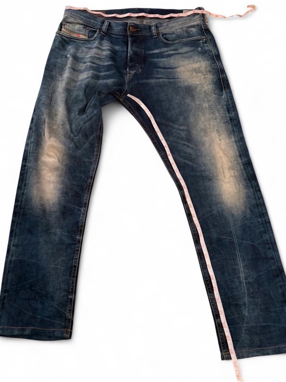 Diesel Men's Faded Blue Straight Jeans